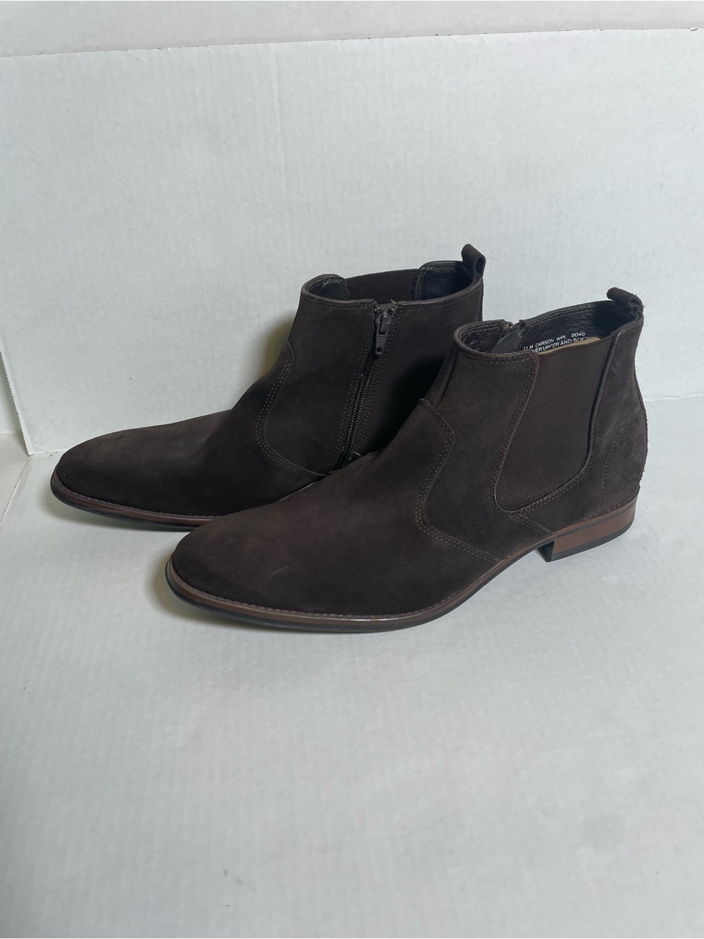 Bar III Dark Brown Suede Chelsea Zip Ankle Boots